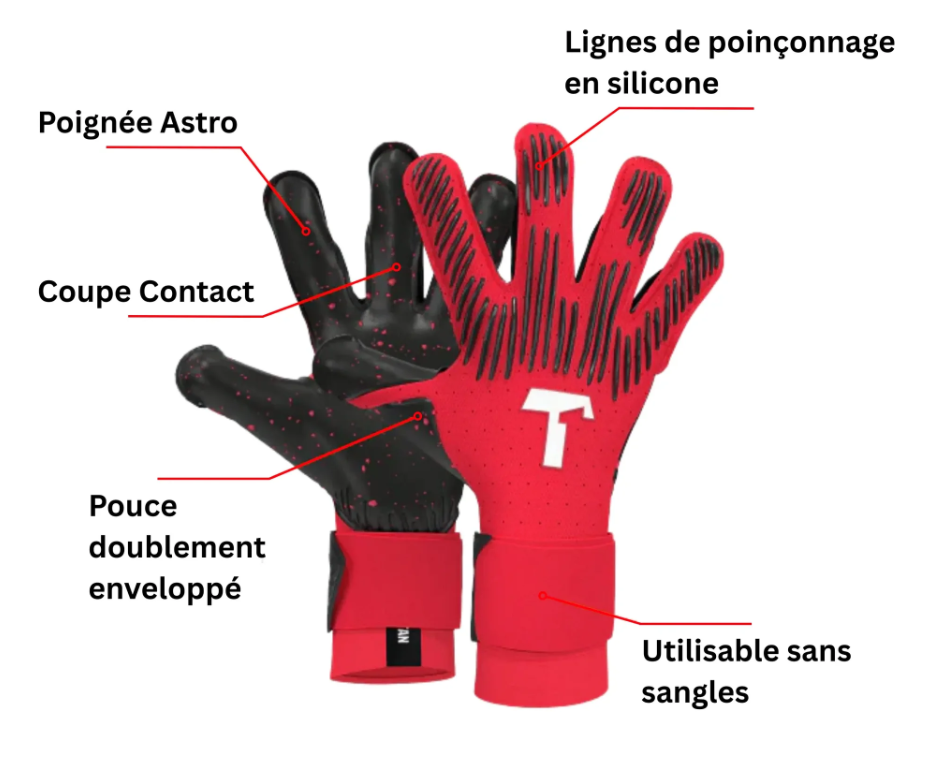 Gants de gardien de but Rebel 2.0 rouge solaire