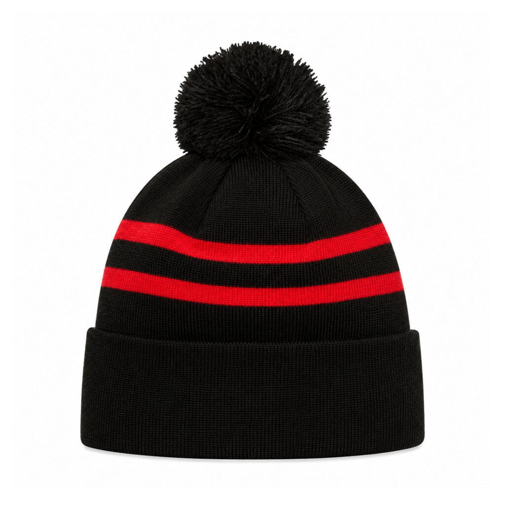 Manchester United Black & Red Knit Pom Beanie