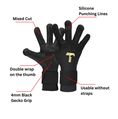Rebel 2.0 Solar Black Goalkeeper Gloves