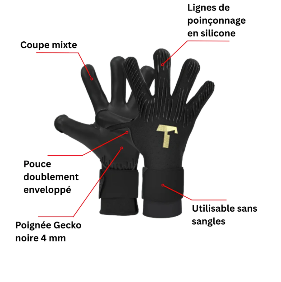 Rebel 2.0 Solar Black Goalkeeper Gloves
