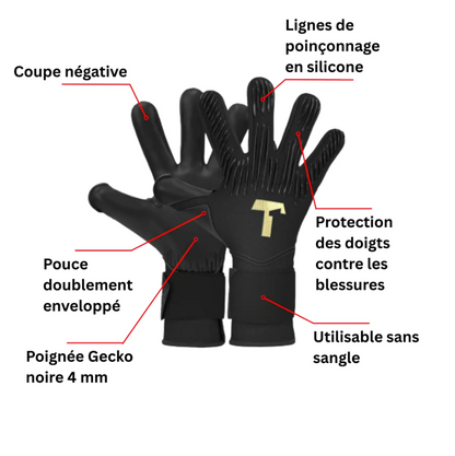 Rebel 2.0 Solar Black Finger Protection Goalkeeper Gloves