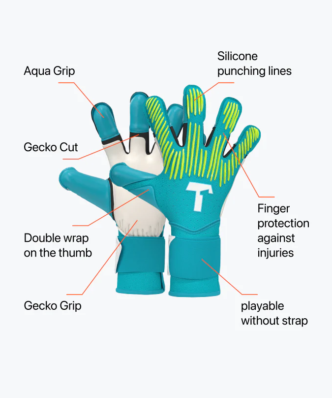 Rebel 2.0 Sky Blue Finger Protection Goalkeeper Gloves