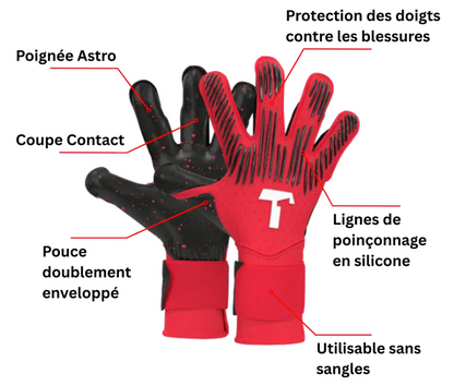 Rebel 2.0 Solar Red Finger Protection Goalkeeper Gloves