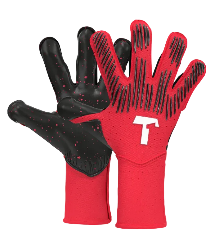 Rebel 2.0 Solar Red Finger Protection Goalkeeper Gloves