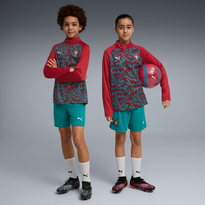 Maillot d'échauffement Portugal FPF à quart de zip - Junior
