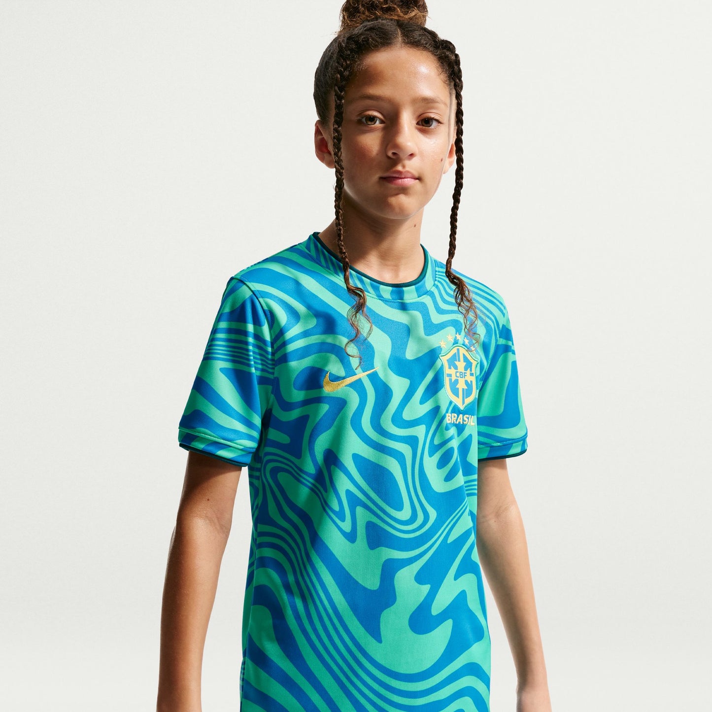 Maillot d'avant-match CBF Brésil 2026/27 Junior