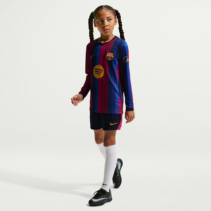 FC Barcelona 2026/27 Home Jersey Junior Long Sleeve