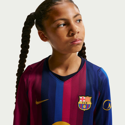 FC Barcelona 2026/27 Home Jersey Junior Long Sleeve