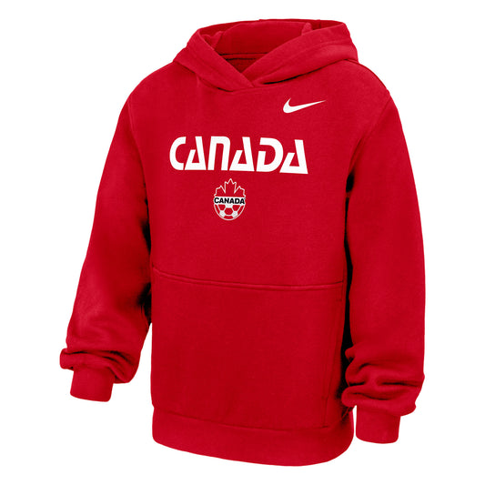 Chandail à capuchon rouge de soccer Canada pour enfant