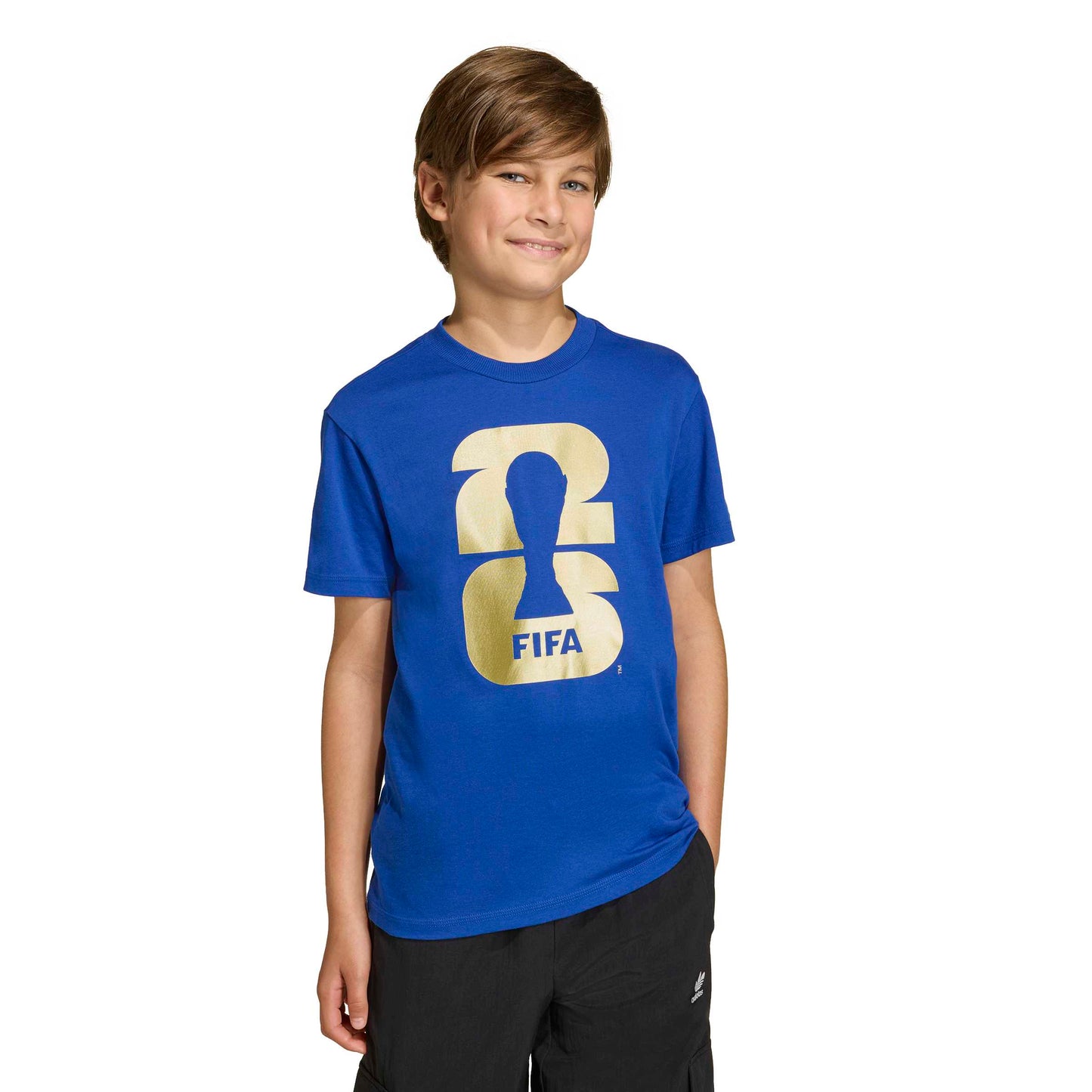 T-shirt enfant officiel avec l'emblème de la Coupe du Monde de la FIFA 2026
