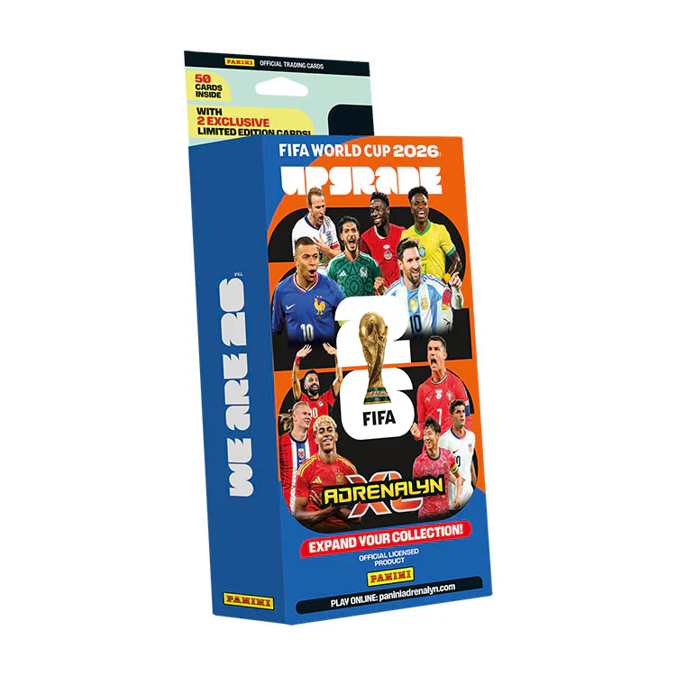 2026 Panini Adrenalyn XL Coupe du Monde FIFA 2026 – Upgrade Blaster (48 Cartes + 2 Éditions Limitées & une Carte Pièce)