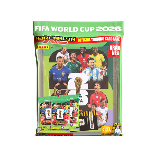 Cartes Coupe du Monde FIFA Panin Adrenalyn XL 2026 – Pack de démarrage (Album, 20 cartes + LE & Golden Baller)
