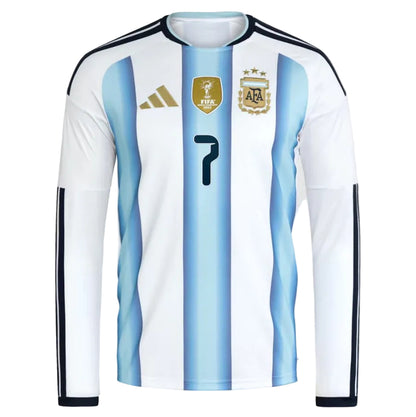 Argentina 26/27 Home Long Sleeve Jersey De Paul