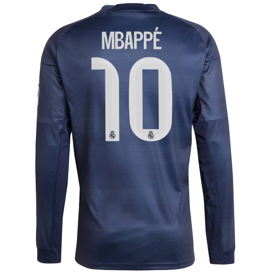 Real Madrid Extérieur Manche Longue 2025/26 Mbappé